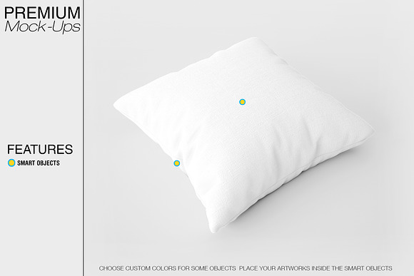 Square Throw Pillow Mockup in Product Mockups - product preview 5