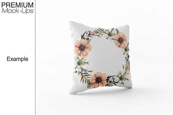 Square Throw Pillow Mockup in Product Mockups - product preview 6