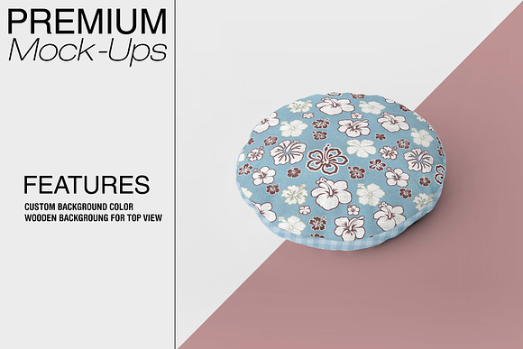 Round Pillow Mockup in Product Mockups - product preview 2