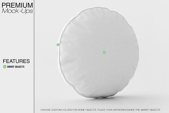 Round Pillow Mockup in Product Mockups - product preview 8