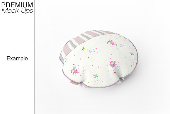 Bordered Round Pillow Mockup in Product Mockups - product preview 3