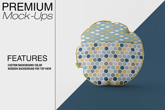 Bordered Round Pillow Mockup in Product Mockups - product preview 4
