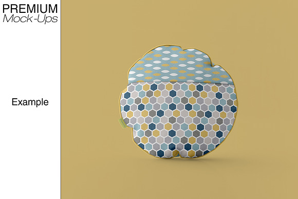 Bordered Round Pillow Mockup in Product Mockups - product preview 7
