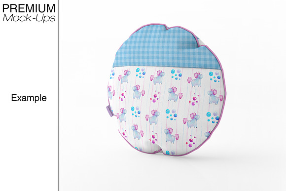 Bordered Round Pillow Mockup in Product Mockups - product preview 8