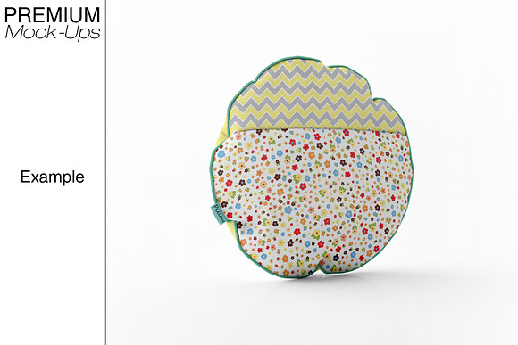 Bordered Round Pillow Mockup in Product Mockups - product preview 10