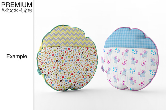 Bordered Round Pillow Mockup in Product Mockups - product preview 11