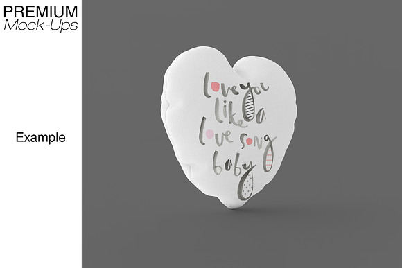 Heart Pillow Mockup in Product Mockups - product preview 3