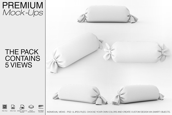 Cheeky Bon Bon Pillow Mockup Set in Product Mockups - product preview 2