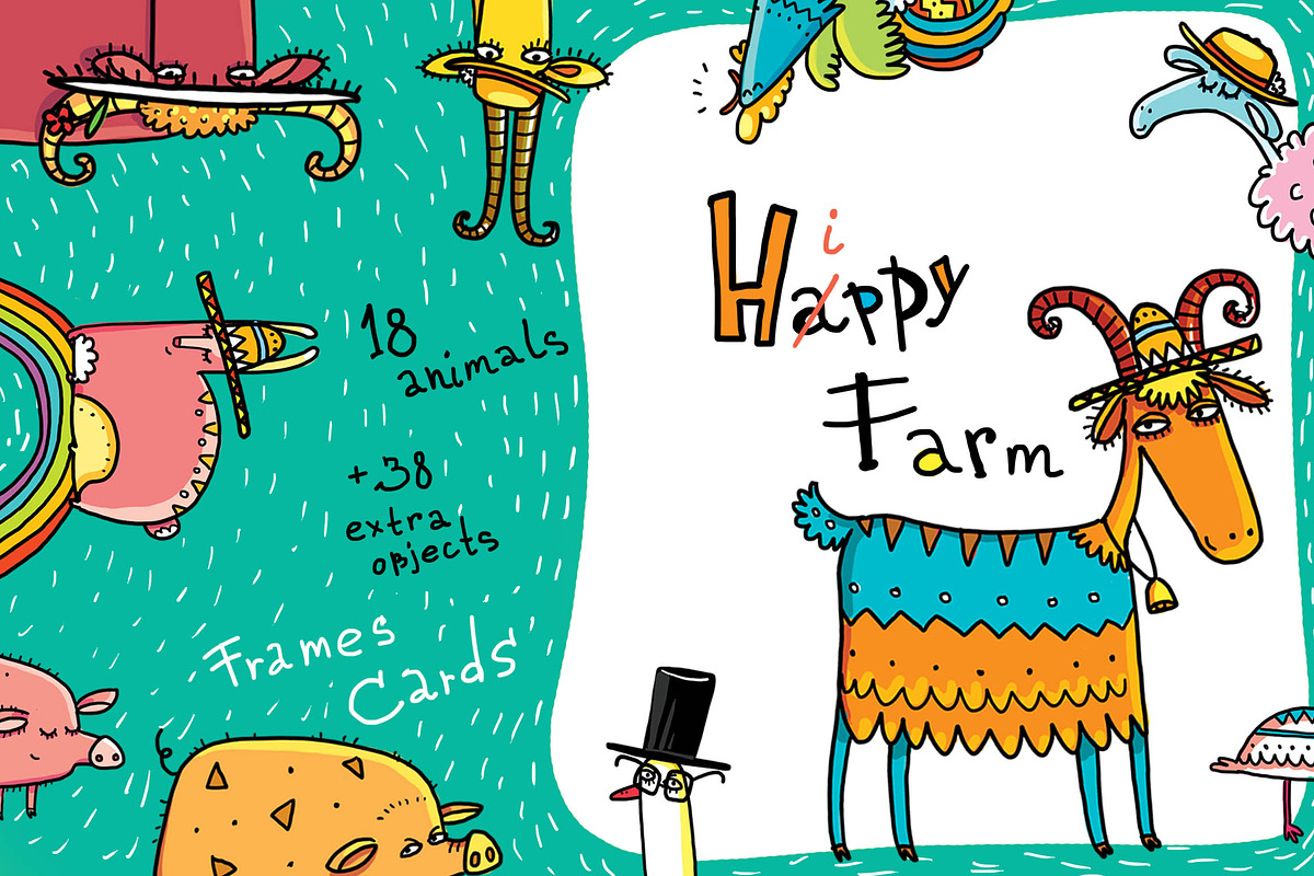 Happy Farm - Animals and Flowers in Illustrations - product preview 8