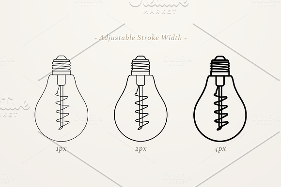 9 Vintage Light Bulb Vectors in Objects - product preview 1