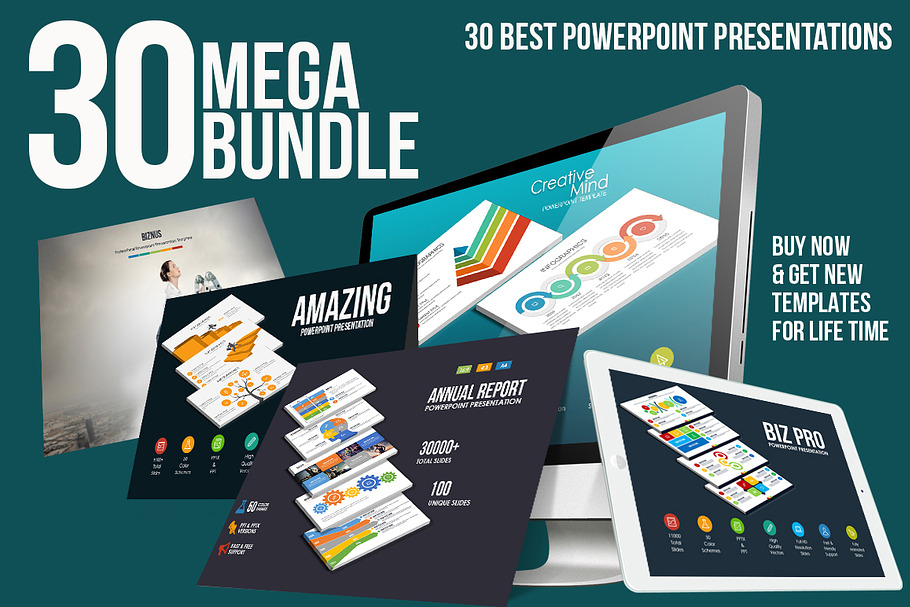 Mega Bundle 30 Powerpoint Templates