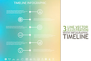 Timeline infographic with icons set