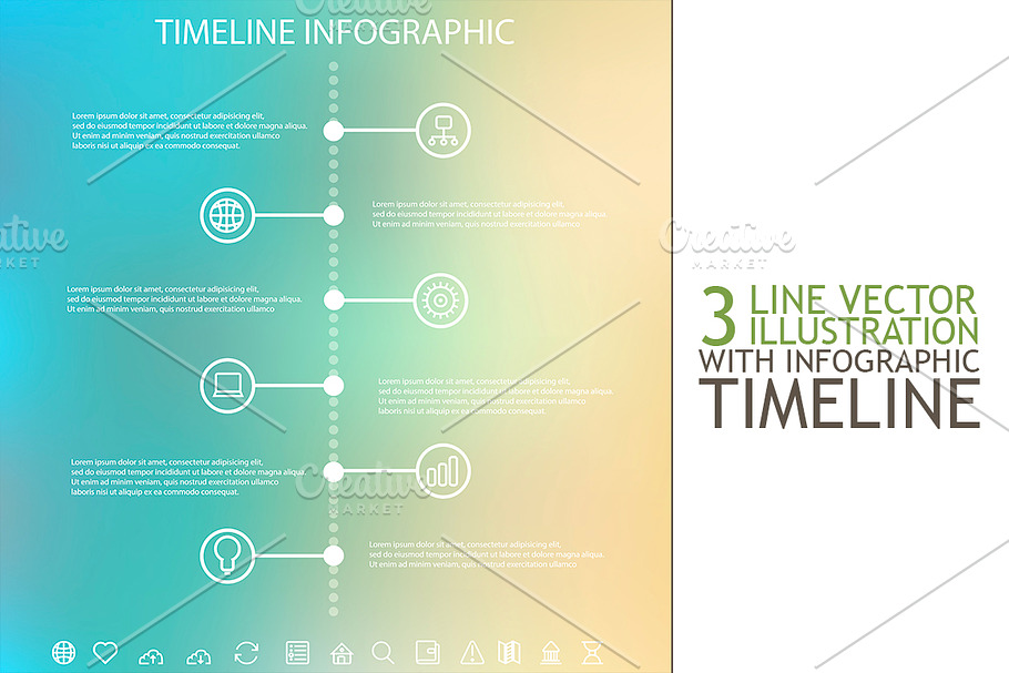 Timeline infographic with icons set in Illustrations - product preview 8