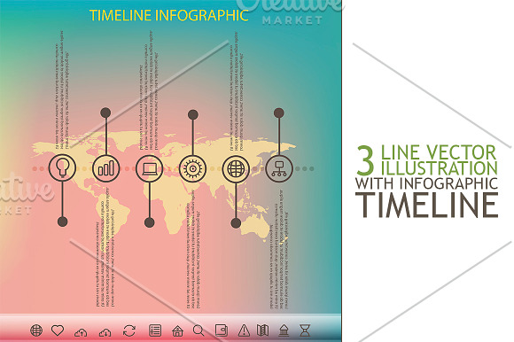 Timeline infographic with icons set in Illustrations - product preview 1