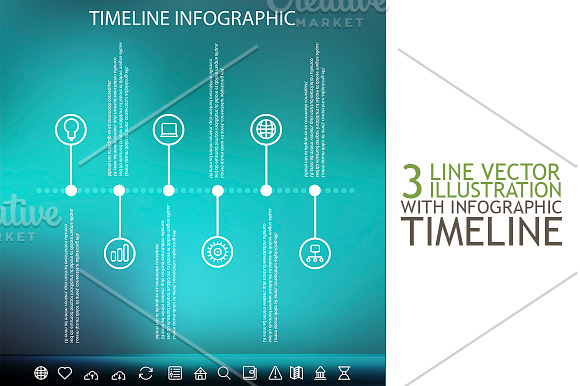 Timeline infographic with icons set in Illustrations - product preview 2