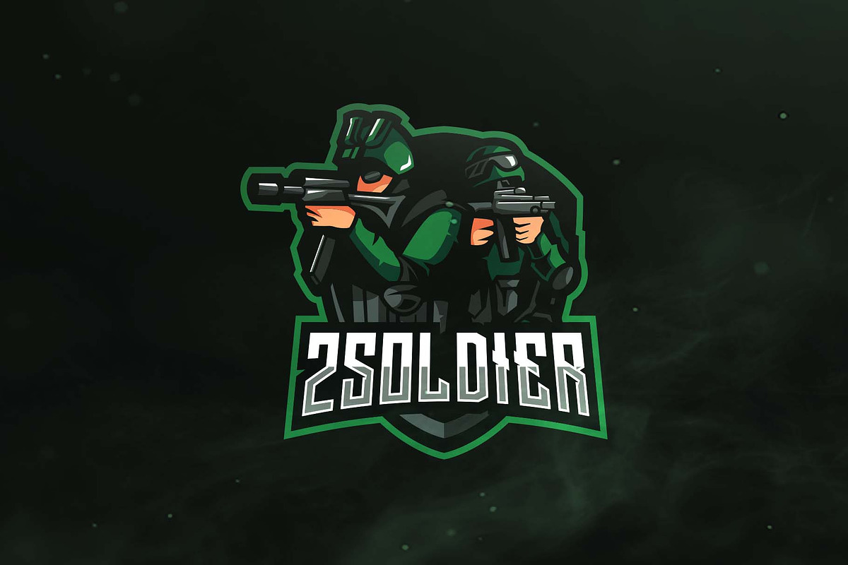 2 Soldier Sport and Esports Logo in Logo Templates - product preview 8