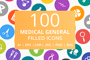 101 Medical Filled Round Icons