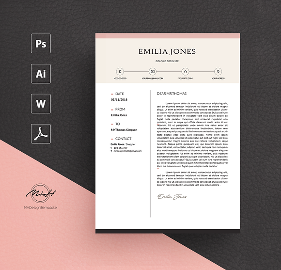 Pinky Resume Template / CV template in Resume Templates - product preview 1