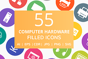 55 Computer & hardware Filled Icons