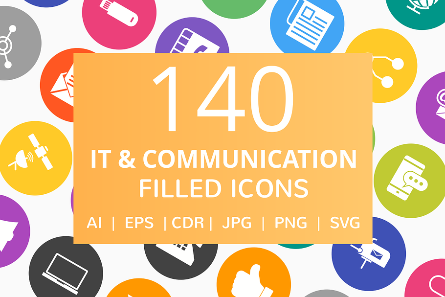 140 IT & Communication Filled Icons in Icons - product preview 8
