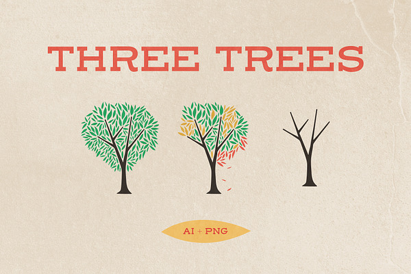 Three Trees Vector Art