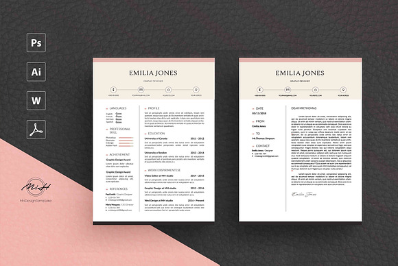 Pinky Resume Template / CV template in Resume Templates - product preview 2