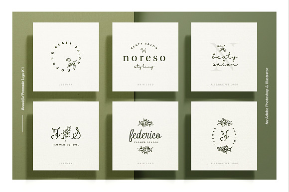 Botanical Logo Kit in Logo Templates - product preview 1