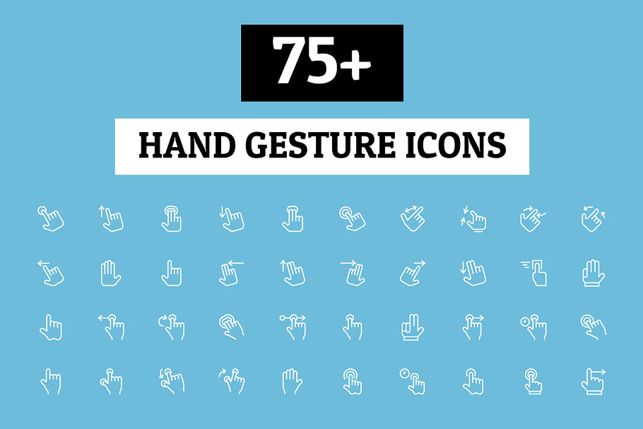 75+ Hand Gesture Icons in Graphics - product preview 8