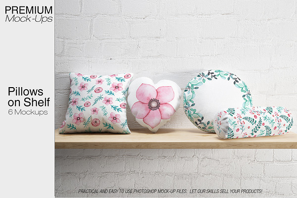 Pillows on Shelf Set