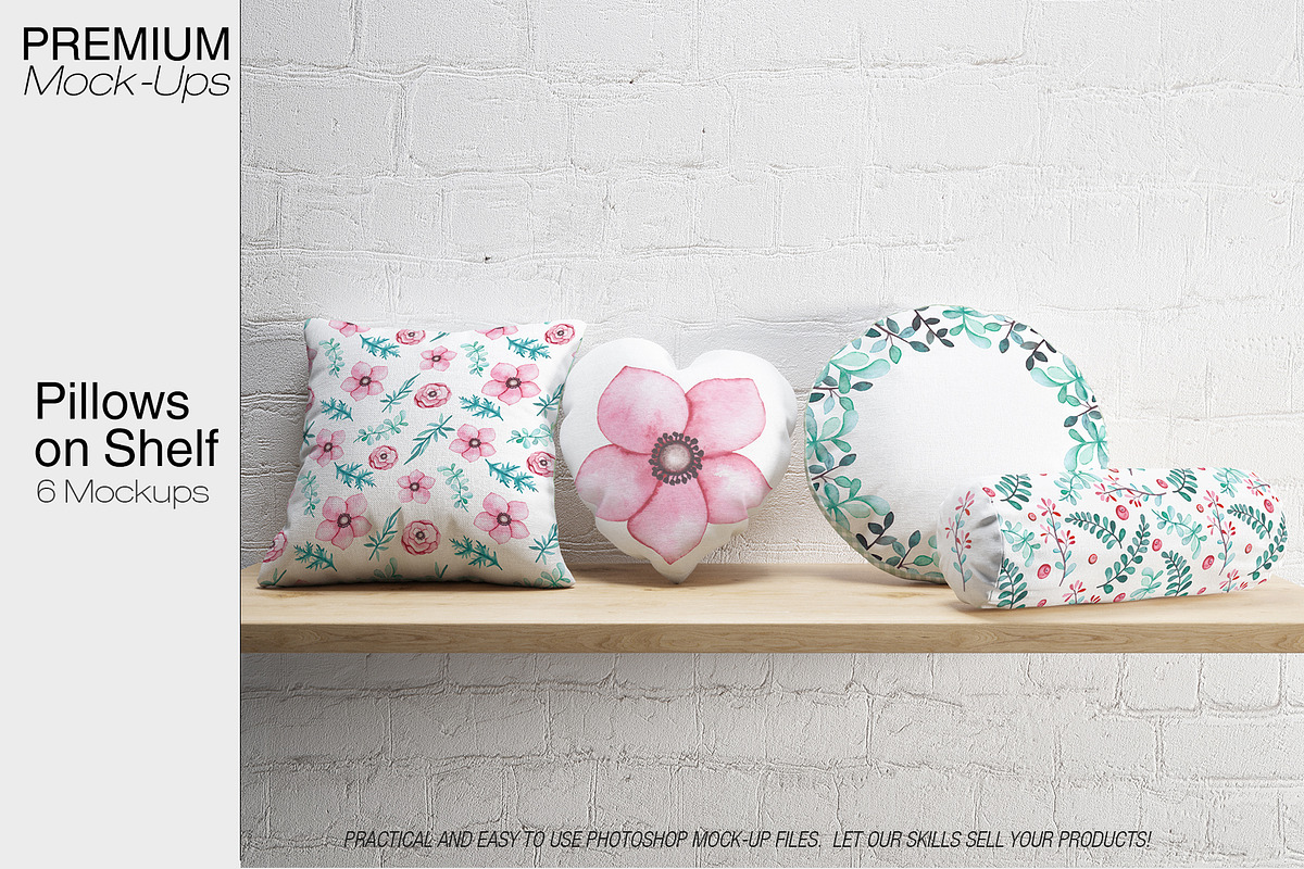 Pillows on Shelf Set in Product Mockups - product preview 8