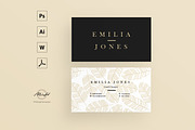 Leaf pattern business card template