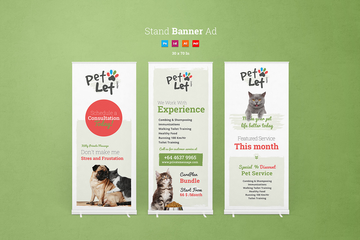 Pet Shop Roll-Up Banner in Stationery Templates - product preview 8