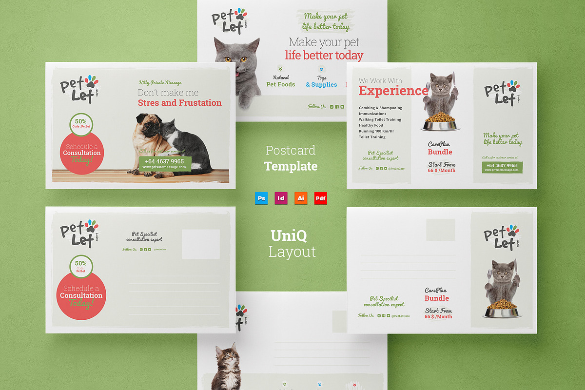 Veterinary Clinic postcard in Postcard Templates - product preview 8