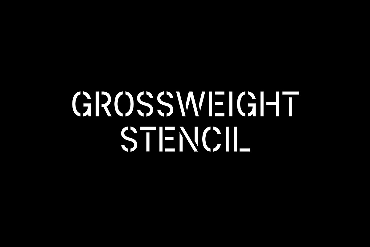 Grossweight Stencil Font (OTF,AI) in Stencil Fonts - product preview 8