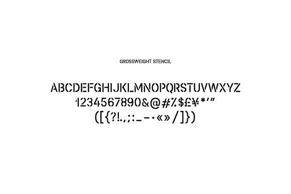 Grossweight Stencil Font (OTF,AI) in Stencil Fonts - product preview 8
