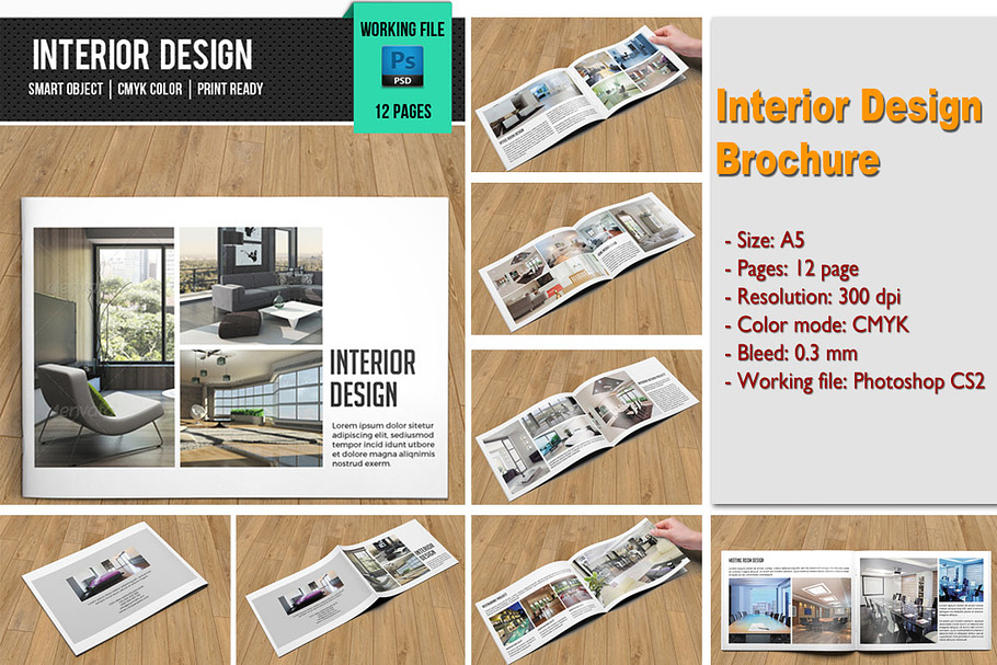 Interior design brochure-V101 in Brochure Templates - product preview 8