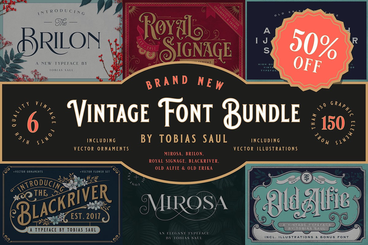 Vintage Font Bundle in Display Fonts - product preview 8