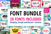 Font Bundle - 28 Fonts with Extras