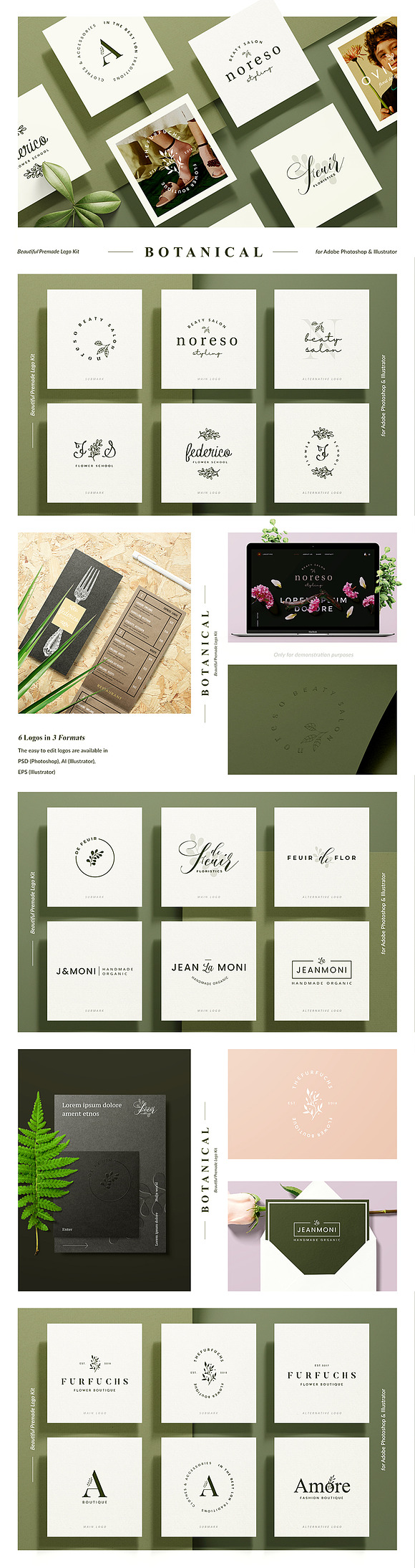 Botanical Logo Kit in Logo Templates - product preview 6