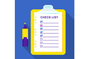Checklist on a sheet of paper