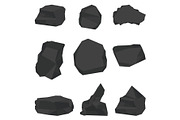 coal stones set