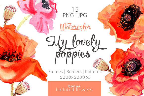 Watercolor Spring Bundle 10 products in Illustrations - product preview 3