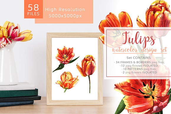 Watercolor Spring Bundle 10 products in Illustrations - product preview 4