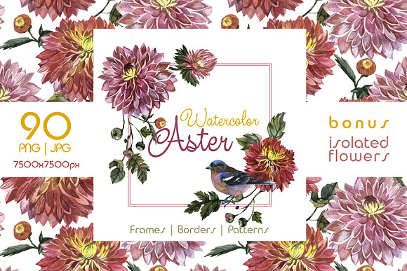 Watercolor Spring Bundle 10 products in Illustrations - product preview 8