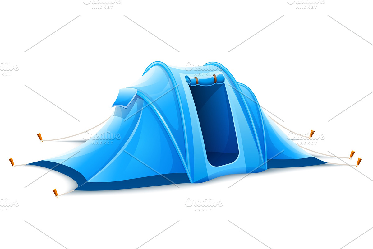 Touristic camping tent in Illustrations - product preview 8