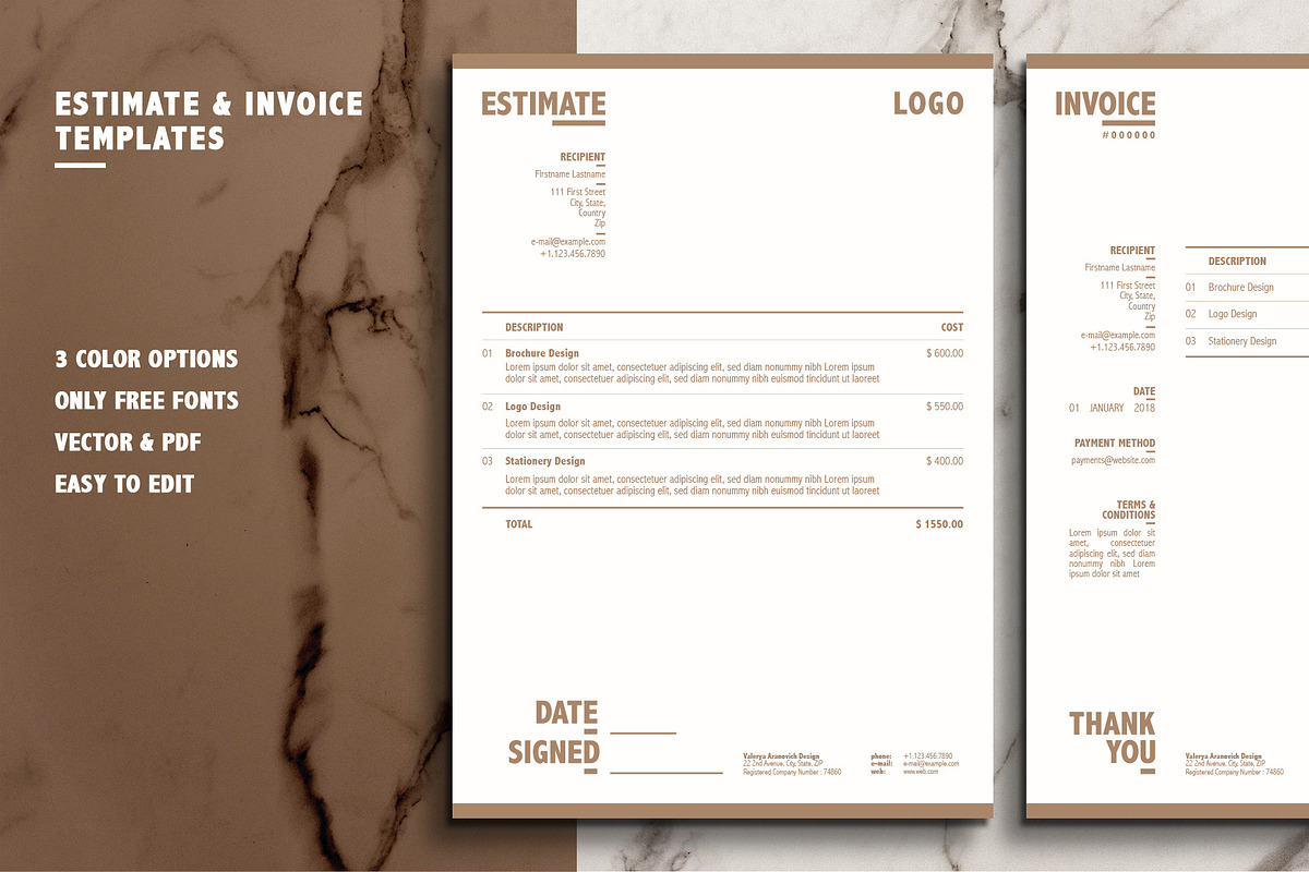Invoice & Estimation Templates in Stationery Templates - product preview 8