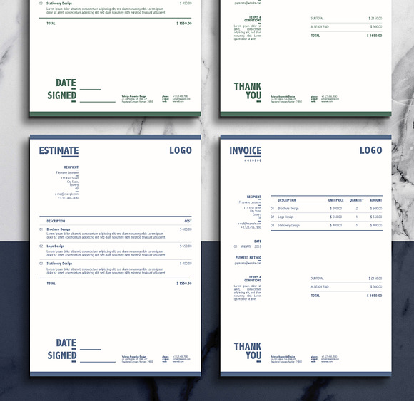 Invoice & Estimation Templates in Stationery Templates - product preview 2