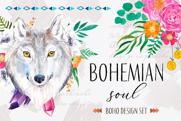 Bohemian soul - boho design set