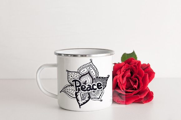 Enamel valentine's camp mug mockup in Product Mockups - product preview 2