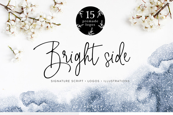 Bright Side script font & logos